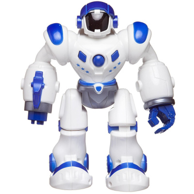 Робот, световые и звуковые эффекты, бело-синий