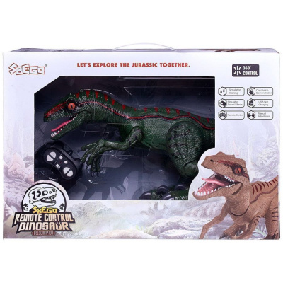 Динозавр на р/у "Велоцираптор", пускает пар, звуковые и световые эффекты, в коробке