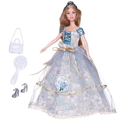 Кукла-модель "Бал принцессы" в длинном платье, светлые волосы с аксессуарами, 30 см