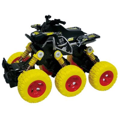 Квадроцикл die-cast, инерционный механизм, рессоры, 6*6, желтый  Funky toys FT61065