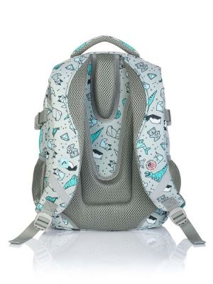 502019024 рюкзак HEAD, модель HD-239, размеры 38х28х17см, цвет: серый/бирюзовый