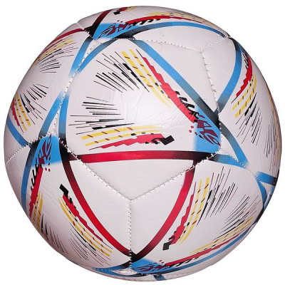 Мяч футбольный с сине-бордовыми полосками (22-23 см)