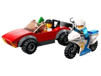 60392 Конструктор детский LEGO City Погоня на полицейском мотоцикле, 59 деталей, возраст 5+