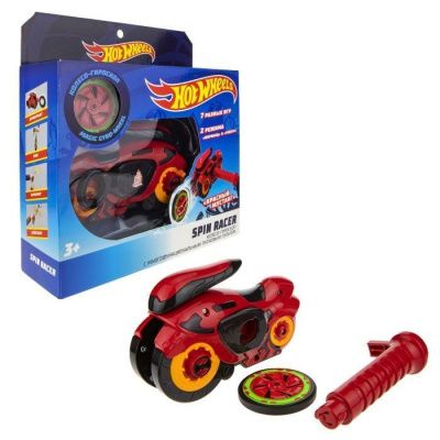 Hot Wheels Spin Racer "Красный Мустанг", пусковой механизм с диском, 16 см, красный