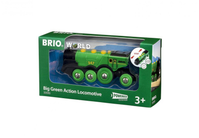 BRIO Локомотив зеленый, движение вперед-назад, свет, звук,14х4х5см