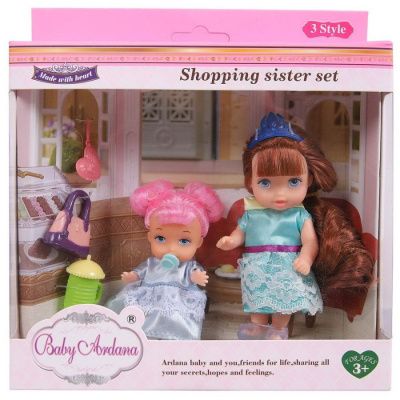 Набор игровой Baby Ardana "Дома у сестрёнок" (куколки с сумочками), 3 вида 