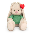 Мягкая игрушка BUDI BASA SidM-610 Зайка Ми в свитере и с сердечком на ушке 23 см