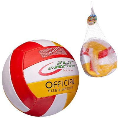 Мяч волейбольный PVC 23 см, бело-желто-красный