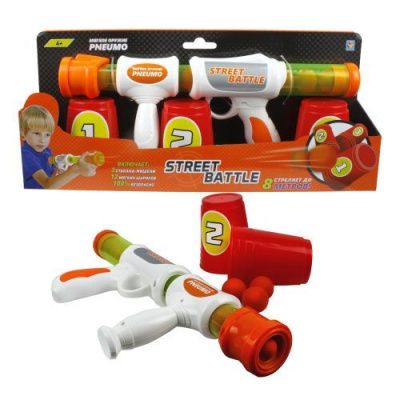 1toy Street Battle игрушечное оружие с мягкими шариками (в компл. 3 мишени, 12 шар.*2,8 см), коробка