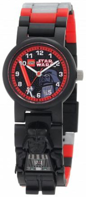 8020417 Часы наручные аналоговые LEGO Star Wars с минифигурой Darth Vader на ремешке