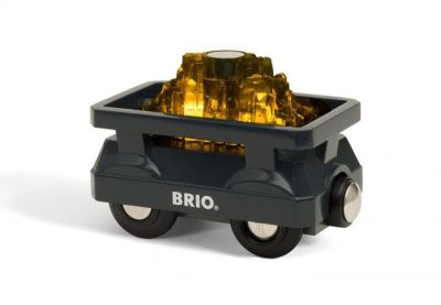 BRIO "Вагончик с светящимся грузом золота", 2 элемента, свет