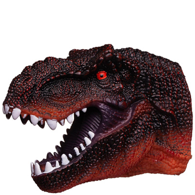 Игрушка на руку "Голова динозавра зубастая", коричневая, в пакете