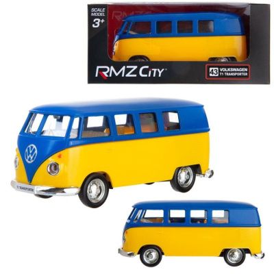 Машина металлическая RMZ City 1:32 Автобус инерционный Volkswagen Type 2 (T1) Transporter, синий 