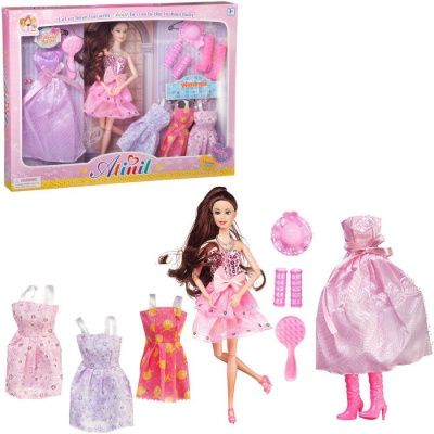 Кукла "Atinil. Гардероб модницы. На вечеринку" в коротком розовом платье с 4 доп. платьями, 28 см