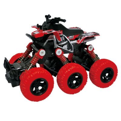 Квадроцикл die-cast, инерционный механизм, рессоры, 6*6, красный 36/72  Funky toys FT61067