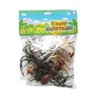 1toy "В мире животных" Набор игрушечных насекомых 6 шт х 15 см 