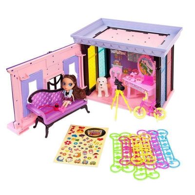 Дом "Модный дом" в наборе с куклой и мебелью, 58 деталей, в коробке 46,5x7,5x31 см