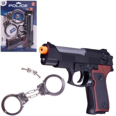 Набор игровой "Полиция" (пистолет, наручники с ключами), со световыми и звуковыми эффектами