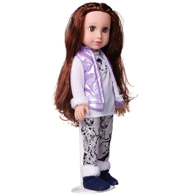 Кукла "Ardana Baby" 45 см в фиолетовом жилете, кофте, брюках, в коробке