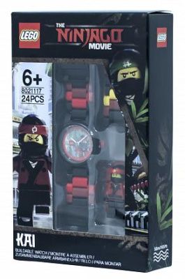 8021117 Часы наручные аналоговые LEGO Ninjago Movie (Лего Фильм: Ниндзяго) с минифигурой Kai на реме