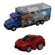 Набор грузовик + машинка die-cast  красная, спусковой механизм 1:60 Funky toys FT61054