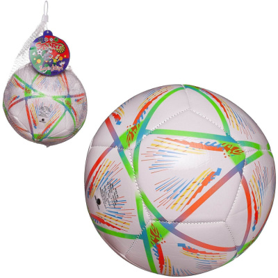 Мяч футбольный с оранжево-зелеными полосками (22-23 см)