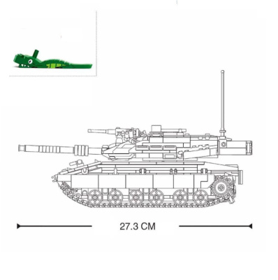 Конструктор Sluban серия Механо Боевой танк на р/у, 937 деталей, полимерные материалы
