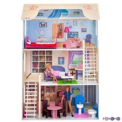 Дом кукольный "Шарм" (с мебелью)