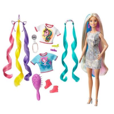 Barbie® Радужные волосы Кукла Барби со съемными разноцветными прядями