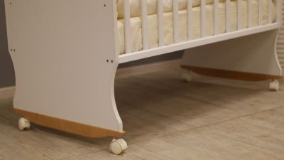 Кроватка детская Bonito колесо/качалка с ящиком, BOkZ (белый, арт. KR-0098/0)