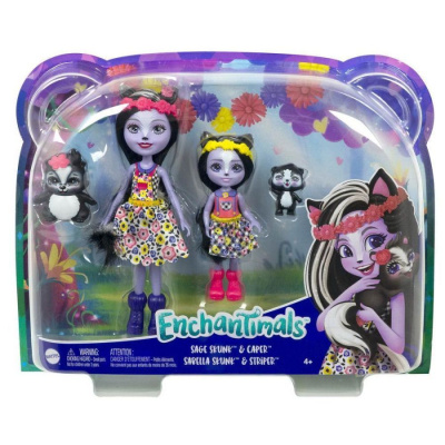 Enchantimals Игровой набор Сейдж Скунси с сестричкой и питомцами
