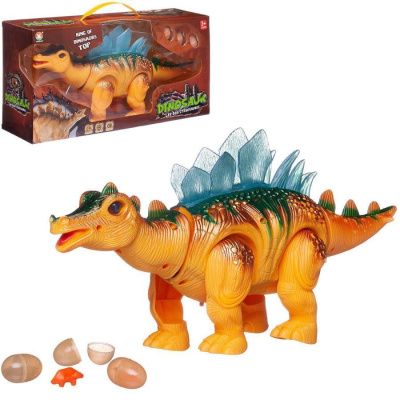 Динозавр Стегозавр, электромеханический, движение, откладывает яйца, свет, звук, 2 вида