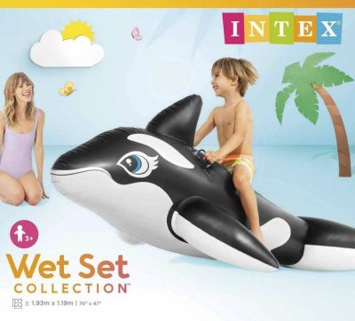 Игрушка надувная для плавания INTEX "Whale Ride-On" (Косатка), 193*119см