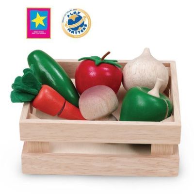 WW-4513 Игровой набор "Овощи и грибы для нарезки в ящике"