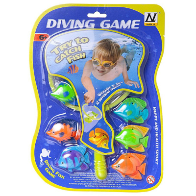 Игрушка для ванной и бассейна "Поймай рыбку": сачок и 6 тропических рыбок, на блистере