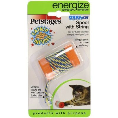 Petstages игрушка для кошек Energize "ОРКА катушка с веревочкой" 6 см