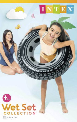 Круг надувной INTEX "Giant Tire Tube" (Колесо), от 9 лет, 91 см