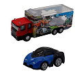 Набор грузовик + машинка die-cast синяя, спусковой механизм, 1:60 Funky toys FT61051