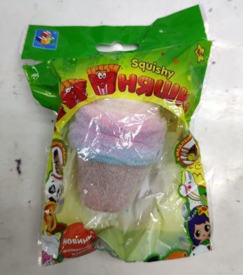 1toy игрушка-антистресс мммняшка флок squishy (сквиши) мороженое рожок,  25гр,  10х6см