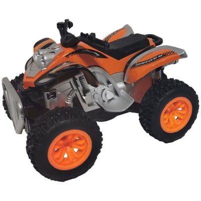 Квадроцикл die-cast, инерционный механизм, рессоры, свет, звук, оранжевый, 1:24 Funky toys FT61063