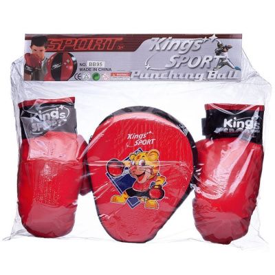 Боксерский набор "Храбрый тигренок": перчатки, боксерская лапа, в пакете