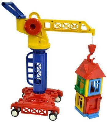 Кран башенный в наборе с конструктором "Строим дом" (Детский сад)