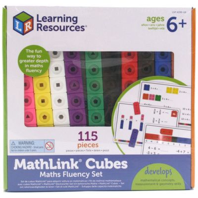 LSP4299-UK Соединяющиеся кубики "Академия математики" ( от 6 лет, 115 элементов с карточками)