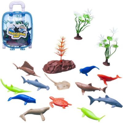 Юный натуралист. Набор в чемоданчике "Морские животные" (цена за 1 штуку! 12 штук в дисплее), 3 вида