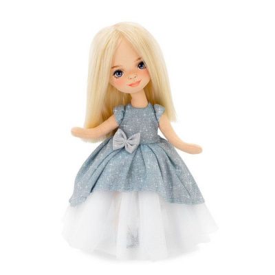 Кукла тканевая Sweet Sisters Mia в голубом платье Вечерний шик на каркасе 32 см