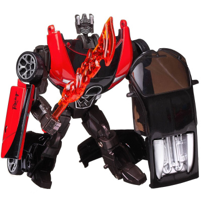 Робот-трансформер "Авторобот" 1:43, черно-красный, в коробке