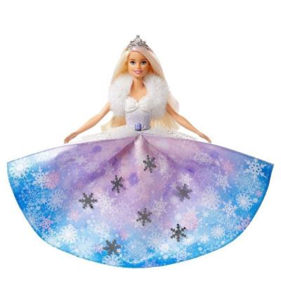 Barbie Снежная принцесса (с раскрывающимся платьем)