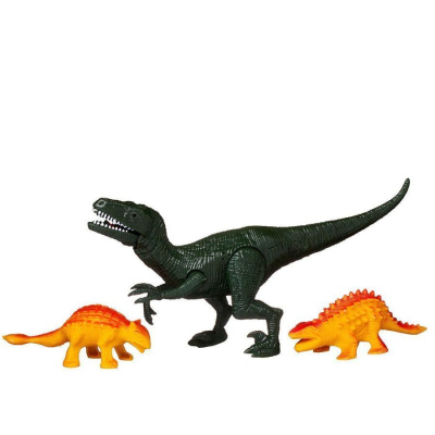 Набор игровой "Динозавры" (большой зеленый динозавр, 2 динозавра, детали для сборки динозавра),свет