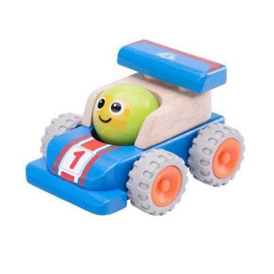 WW-4081 Деревянная игрушка "Гоночная машина с улыбкой, Miniworld"