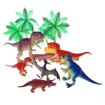 1toy "В мире животных" Набор игрушечных динозавров 10 шт х 10-21 см с аксессуарами